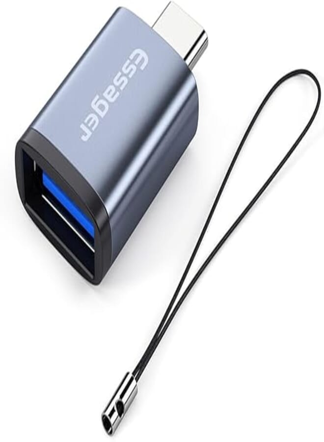Essager USB A 3.0 Female to Type-C Male OTG Adapter (3A) – High-Speed Transfer, Compact Metal Build – for Laptops, Flash Drives, Smartphones